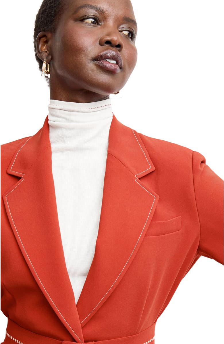 M.M.LaFleur Axam Organic Ribbed Pima Cotton Turtleneck, Alternate, color, Ivory/Red