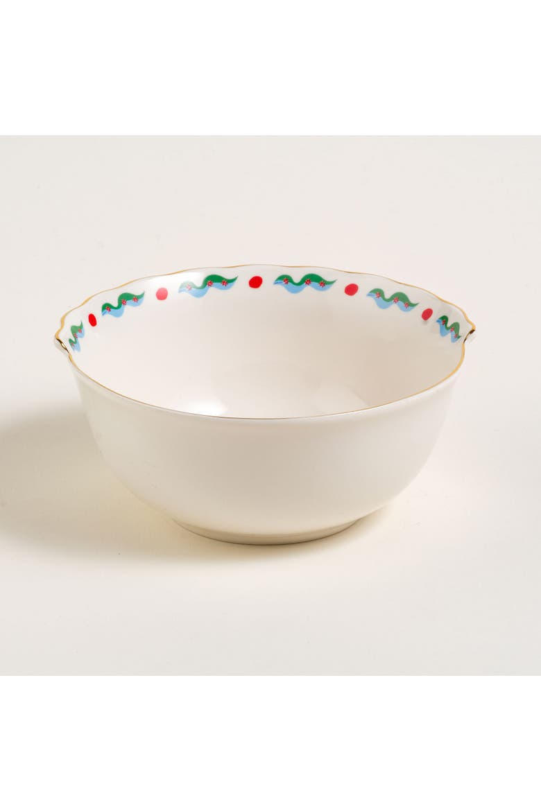 Porcelain Supplate and Bowl 2 Pcs Set, Alternate, color, Yellow