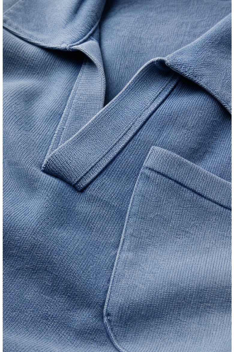 Washed Short Sleeve Polo Shirt with Chest Pocket, Alternate, color, Blue