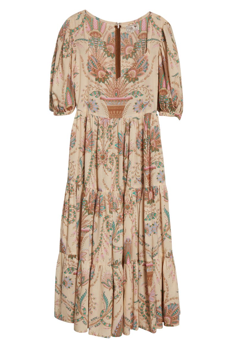 Maja Tiered Cotton Maxi Dress, Alternate, color, VERSAILLES