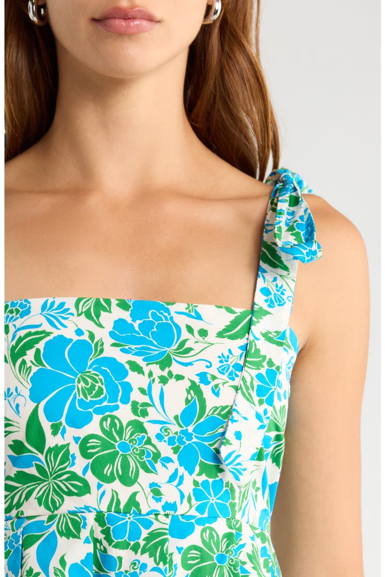 Graica Pleated Midi Dress, Alternate, color, BLUE GREEN WHITE