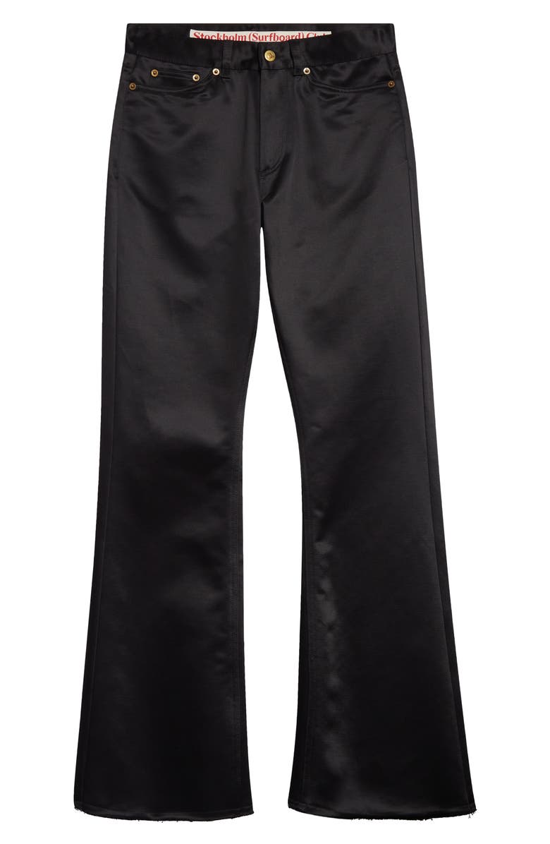 STOCKHOLM SURFBOARD CLUB Fog Satin Bootcut Trousers, Alternate, color, 