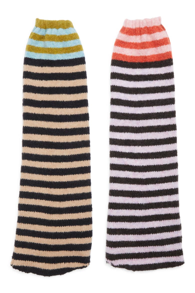 Softi Stripe Wool Blend Leg Warmers, Main, color, LILAC/ BEIGE