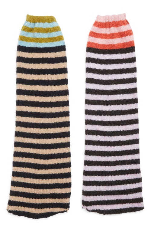 Yanyan Softi Stripe Wool Blend Leg Warmers In Multi
