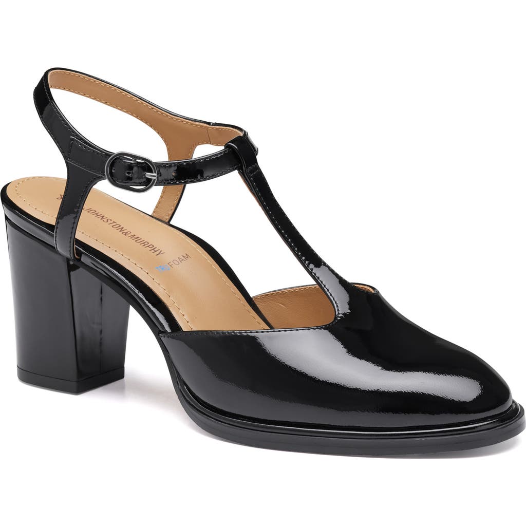 Johnston & Murphy Amy T-strap Pump In Black
