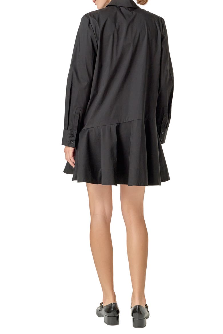 Long Sleeve Shirtdress, Alternate, color, BLACK