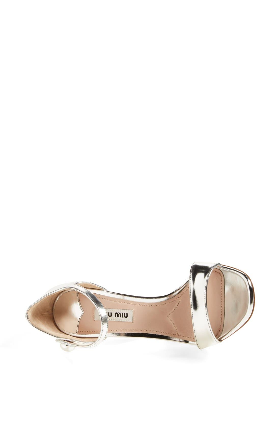 Jeweled Heel Mary Jane Sandal, Alternate, color, SILVER