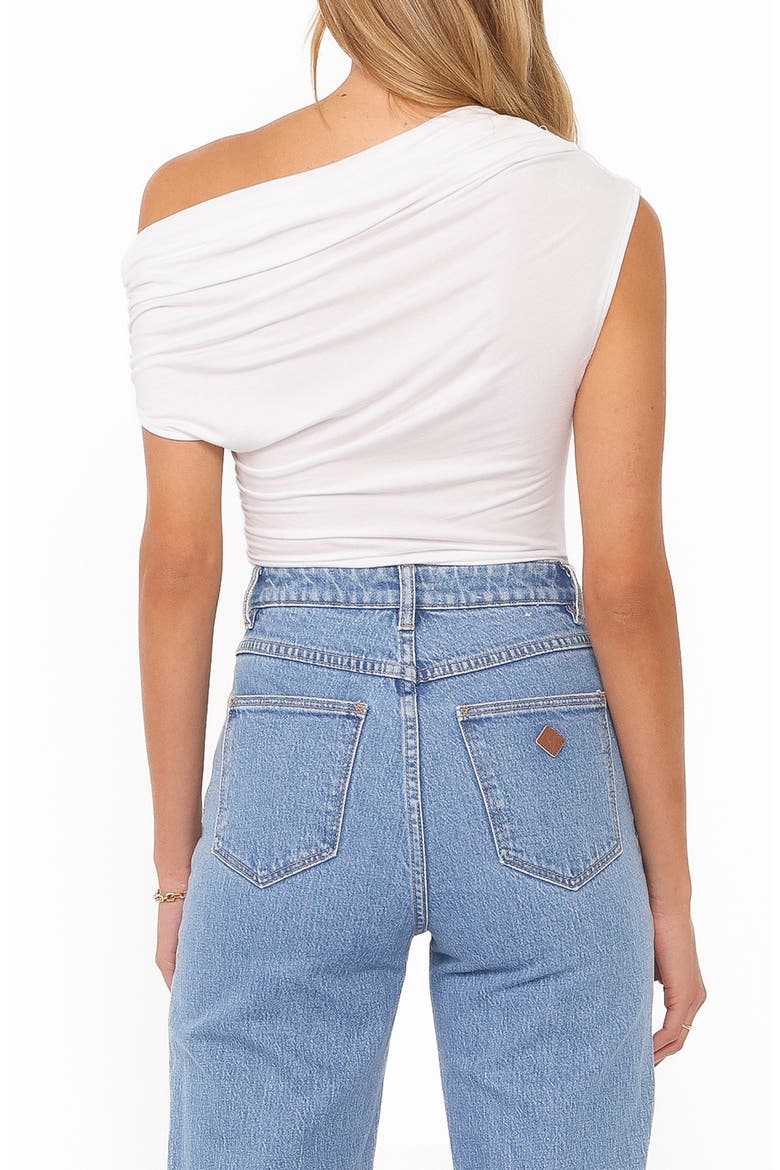 Jacki One-Shoulder Knit Top, Alternate, color, WHITE