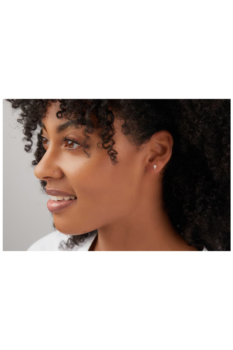 Icons Diamond Heart Stud Earrings (Nordstrom Exclusive), Alternate, color, YELLOW GOLD