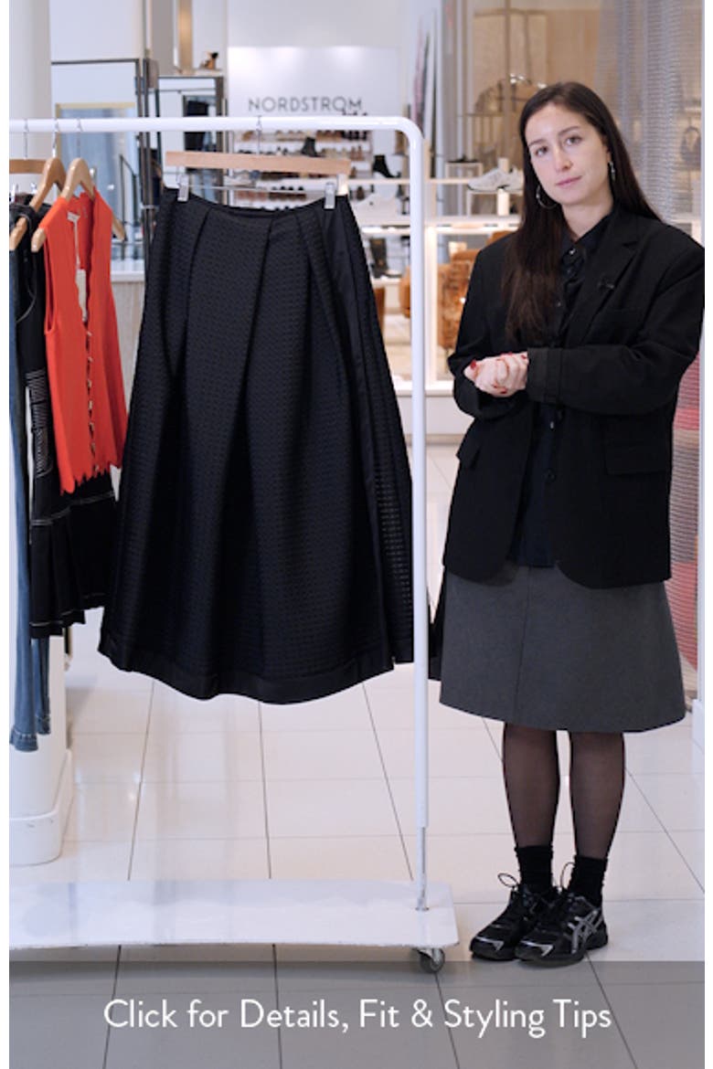 Pleated Jacquard Midi Skirt video