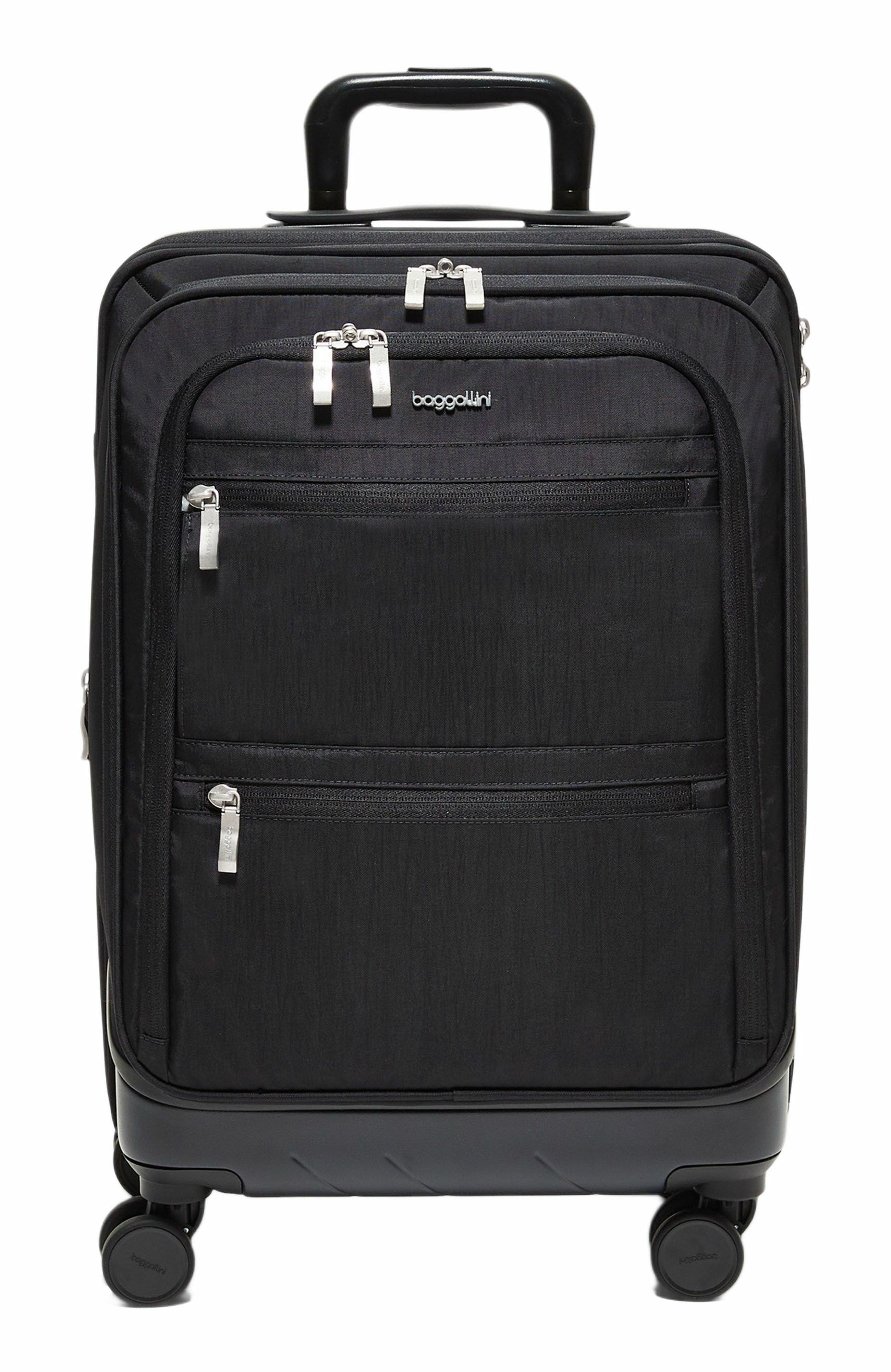BAGGALLINI Set Wave 22in 4 Wheel Hybrid Carry-On, Main, color, Black