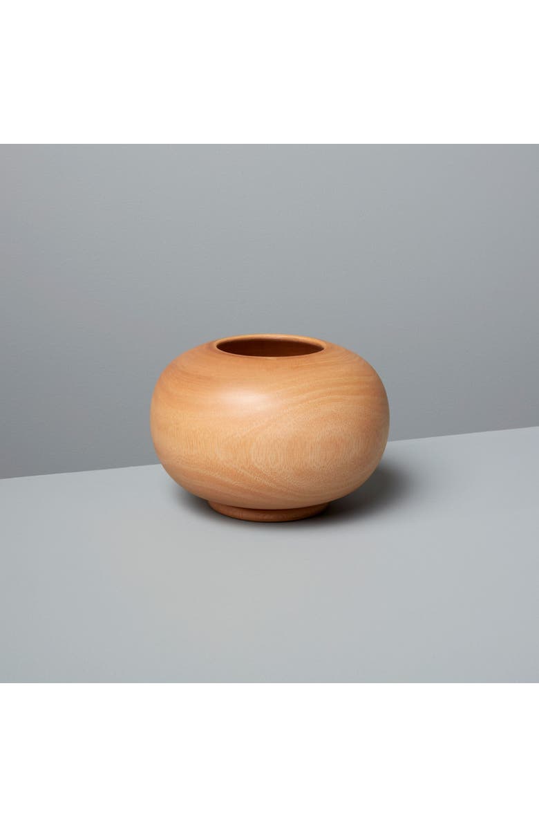 Be Home Mango Wood Round Vase, Alternate, color, Mango