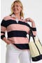  Navy/Sunset Coral Pink Stripe
