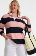 Lands' End Long Sleeve Textured Rugby Polo