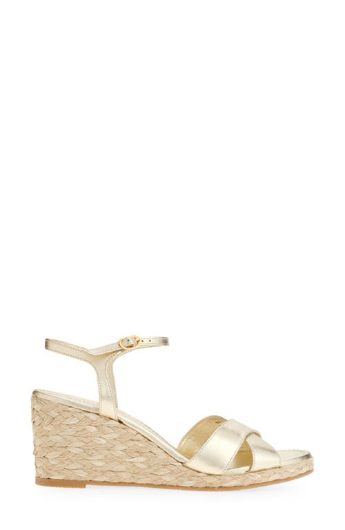 Shop Stuart Weitzman Dayna Espadrille Wedge Sandal In Light Gold/natural