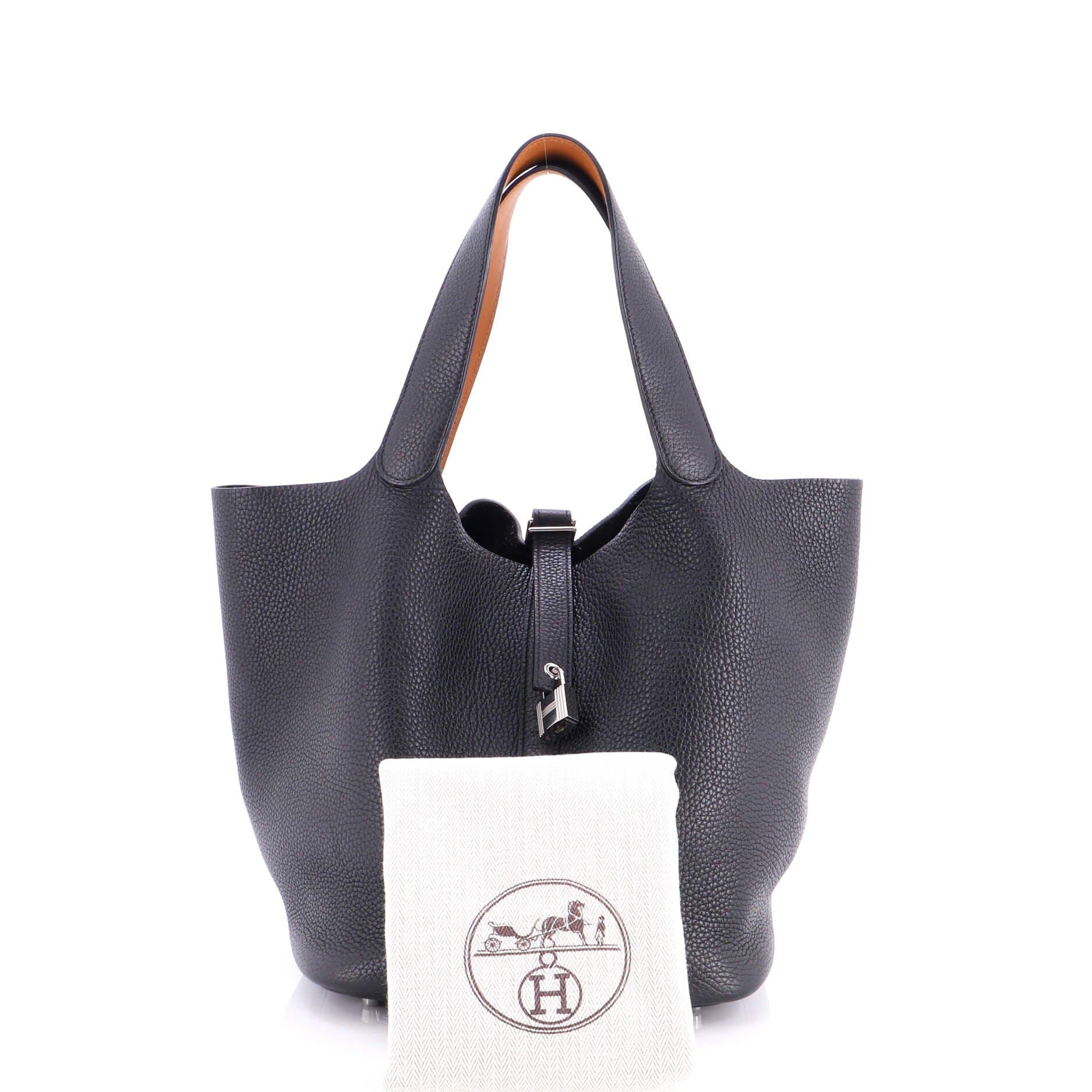 Eclat Picotin Lock Bag Clemence GM, Alternate, color, Noir