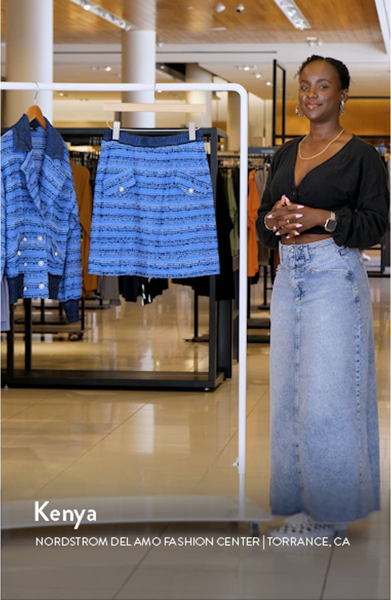 Eyelash Tweed Knit A-Line Skirt, sales video thumbnail