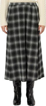 GERARD DAREL Basma Checked Midi Skirt