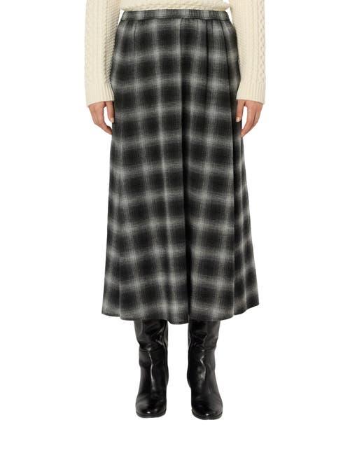 GERARD DAREL Basma Checked Midi Skirt in Medium Gray at Nordstrom, Size X-Large/xx-Large