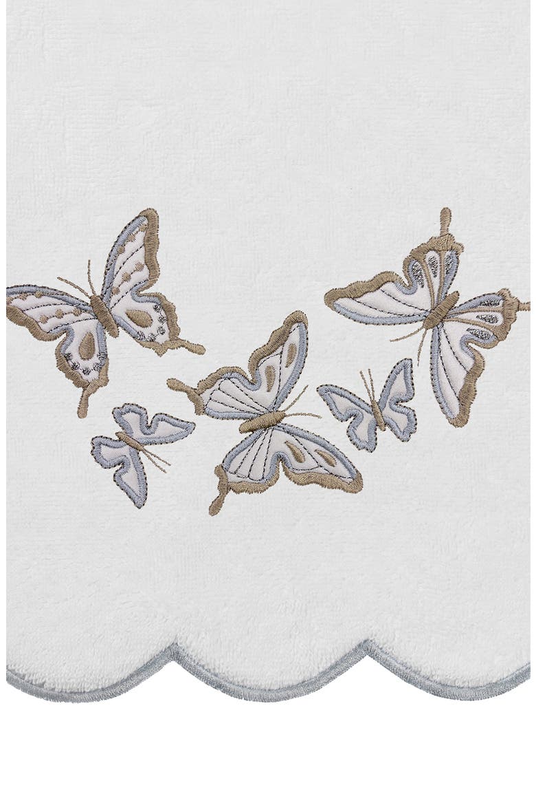 6-Piece Brittney Embroidered Turkish Cotton Towel Set, Alternate, color, WHITE/ GRAY