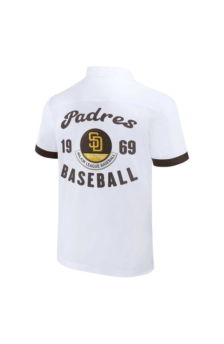 Darius Rucker Collection by Fanatics Men's Darius Rucker Collection by Fanatics  White San Diego Padres Bowling Button-Up Shirt, Alternate, color, White