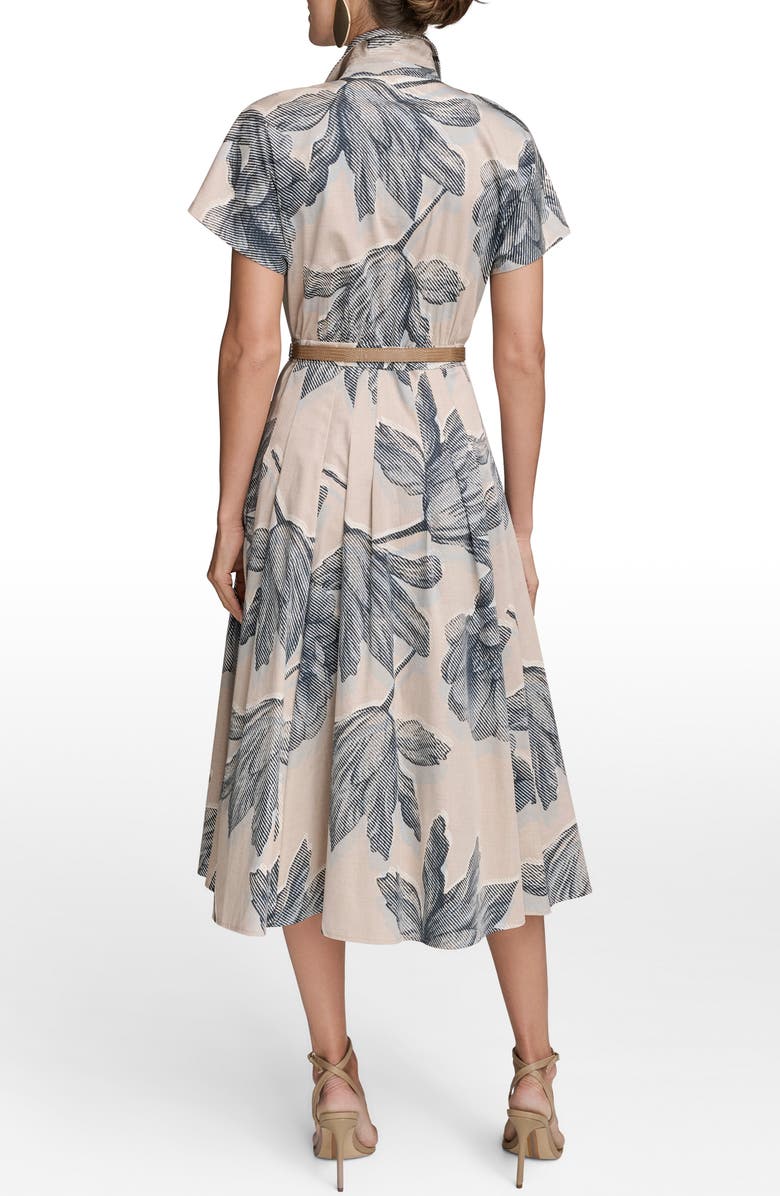 Donna Karan New York Floral Print Belted Midi Shirtdress, Alternate, color,