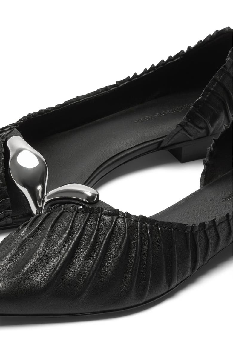 Manière De Voir Celeste Leather Ballet Flats with Hardware, Alternate, color, Midnight