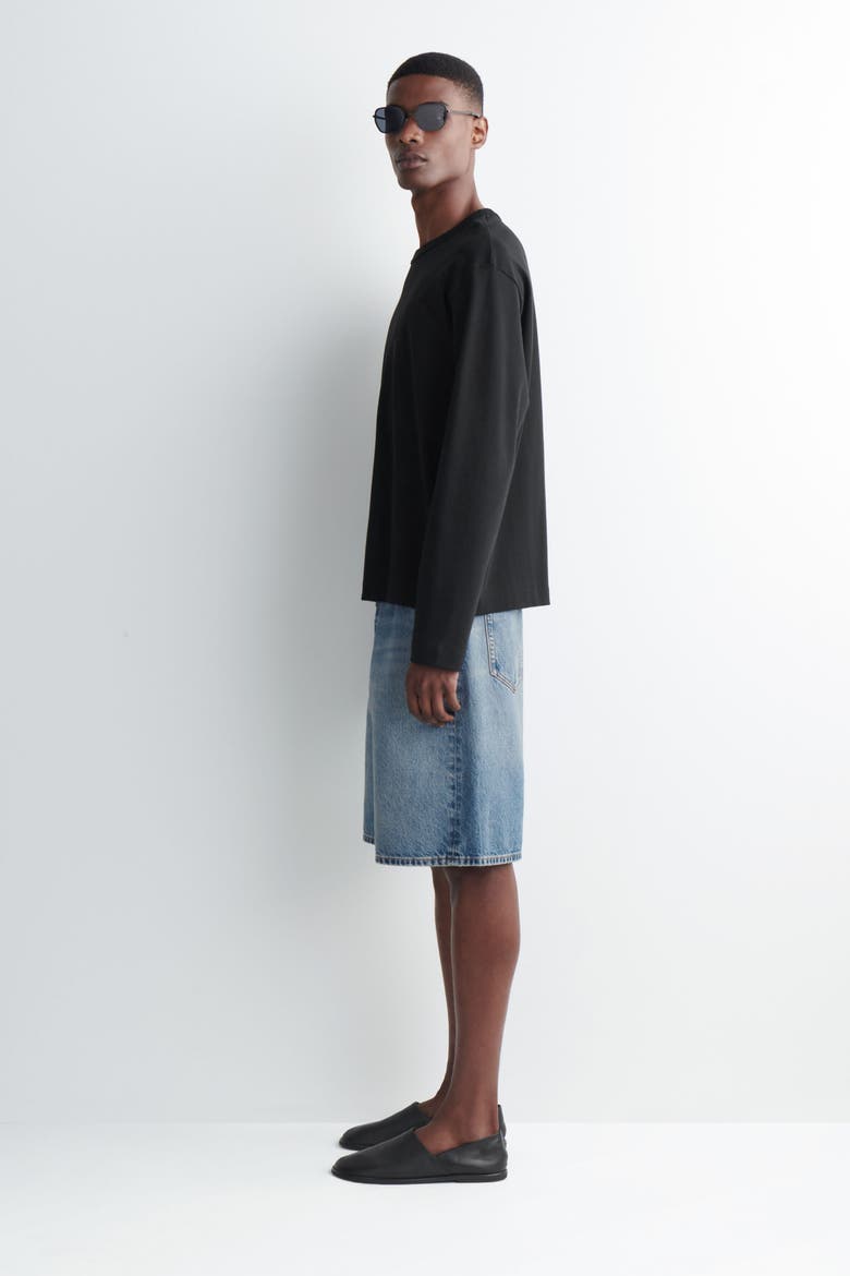 Rider Relaxed-fit Denim Shorts, Alternate, color, BLUE