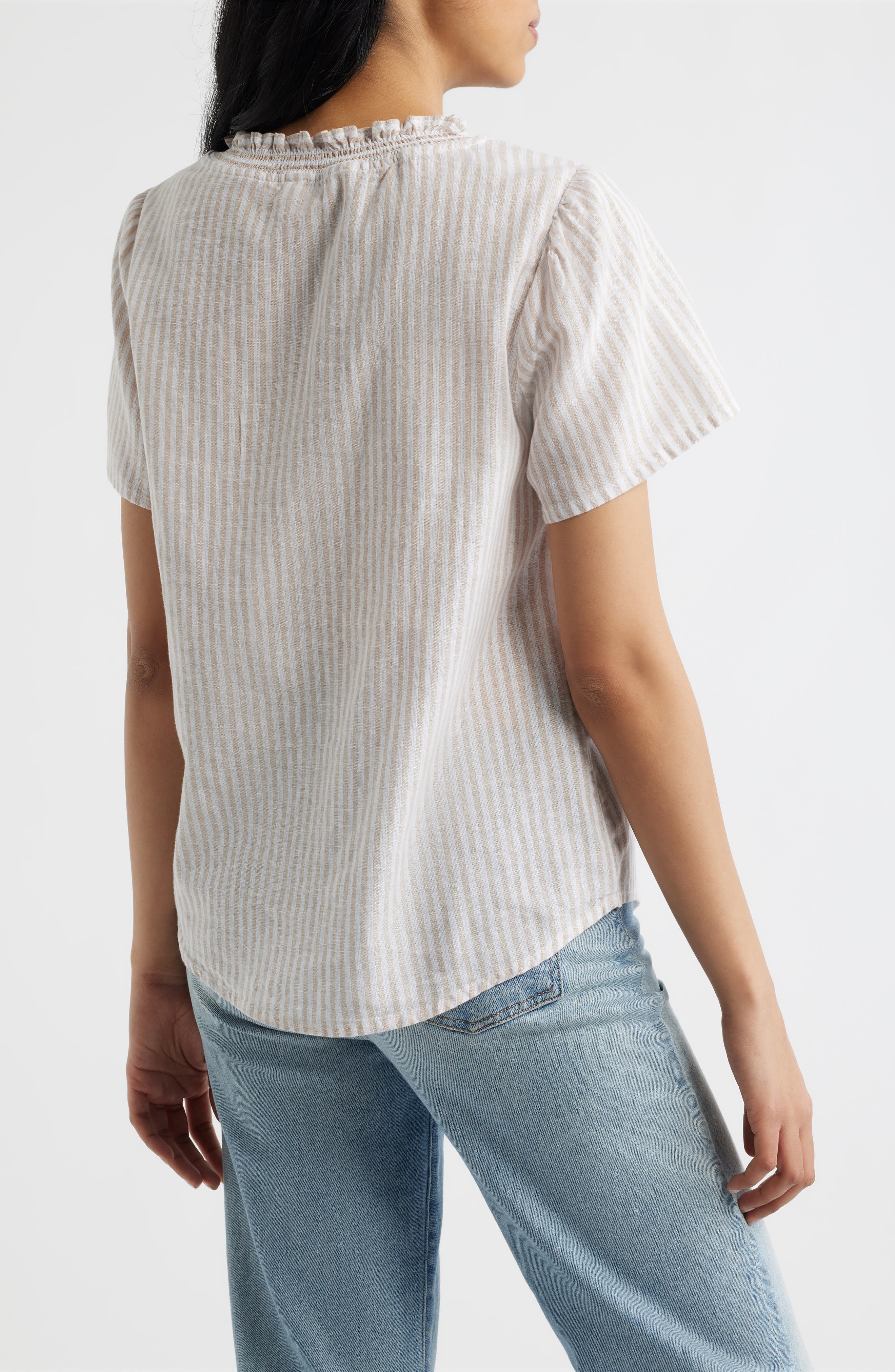 Bree Ruffle Linen & Cotton Top - image 2
