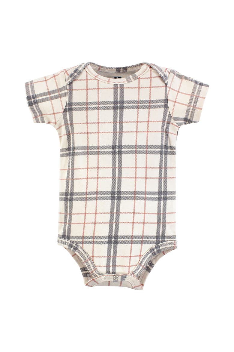 Essential Cotton Bodysuits 5-Piece Set, Alternate, color, Plaid Bow Tie