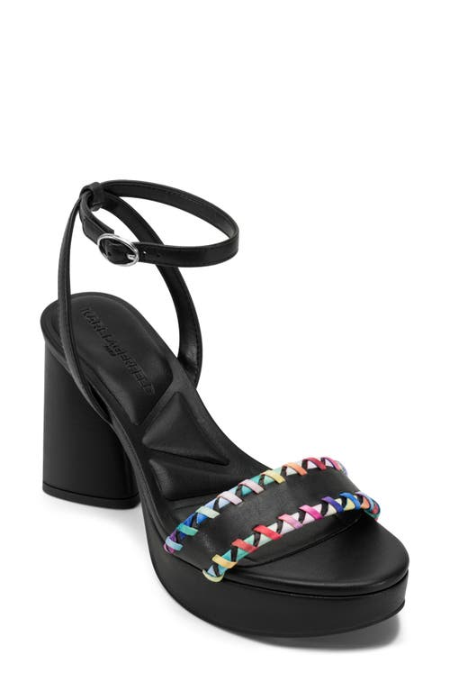 Karl Lagerfeld Paris Haden Ankle Strap Platform Sandal In Black