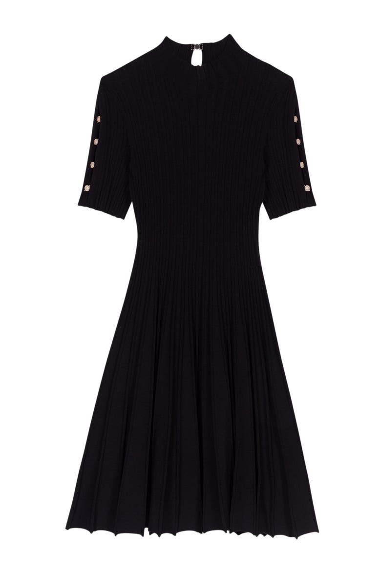 Mini knit dress, Alternate, color, Black