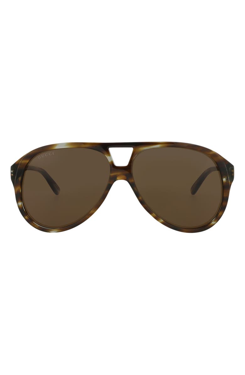 Gucci 59mm Fashion Aviator Sunglasses, Main, color, Havana Havana Brown