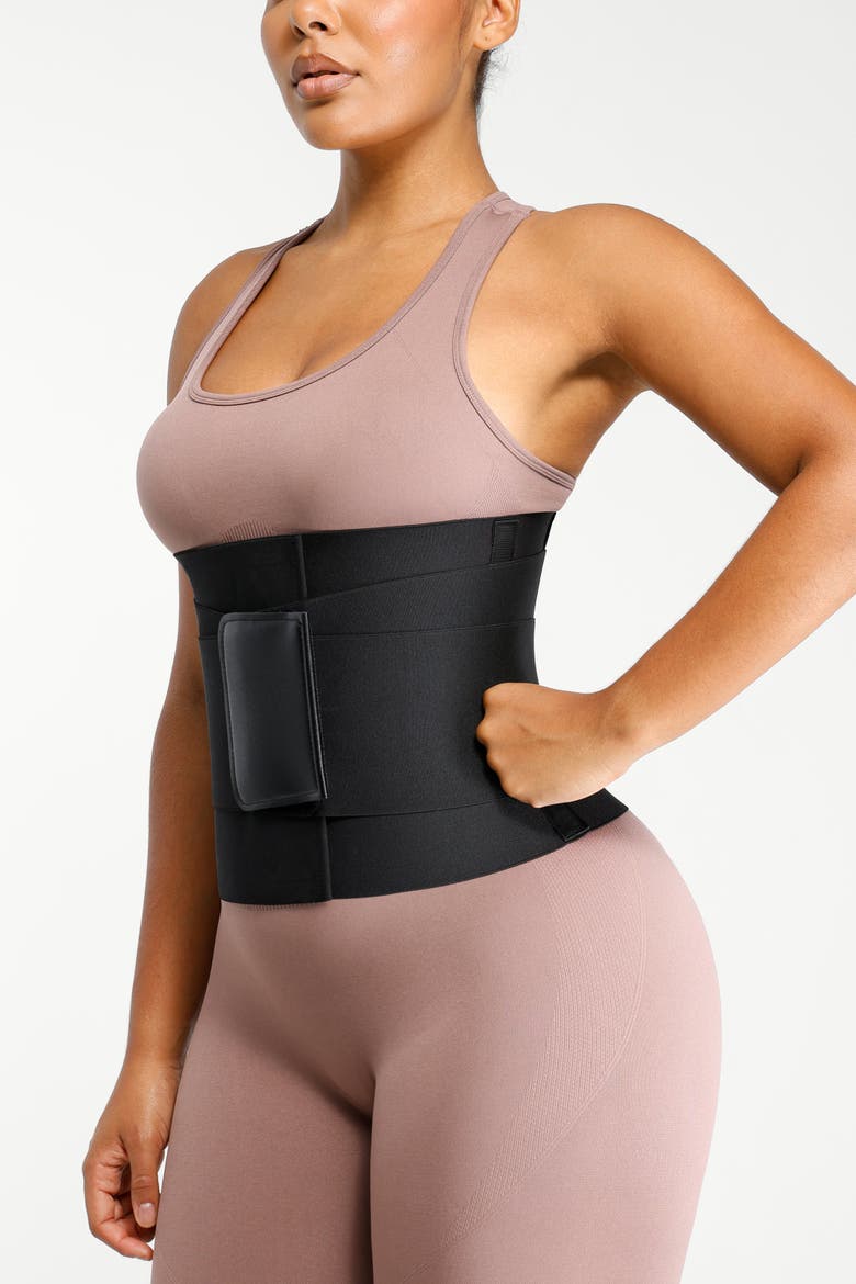 AirSlim Triple Compression Latex Waist Trainer, Alternate, color, Black