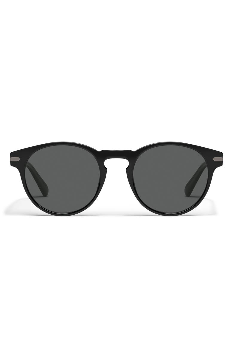 QUAY 52mm Slow Mo Polarized Round Sunglasses, Main, color, Black/ Smoke Polarized