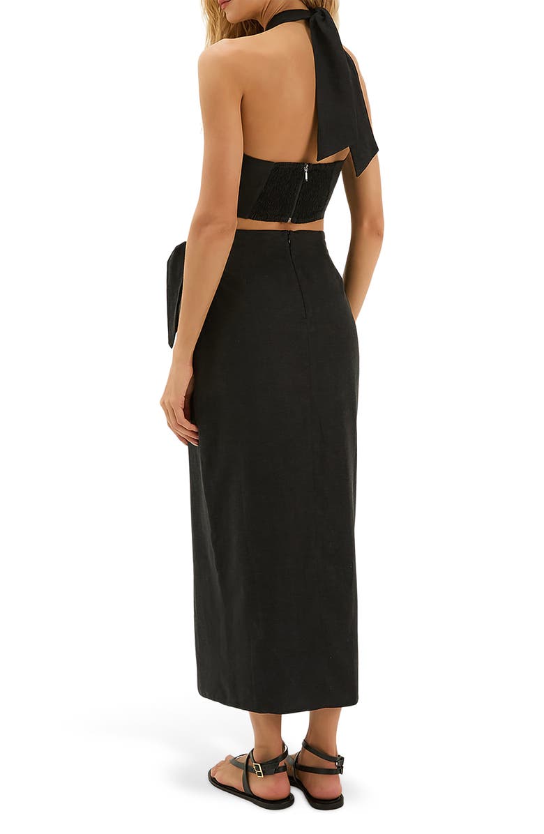 ViX Paula Hermanny Luna Linen Blend Cover-Up Top, Alternate, color, Black