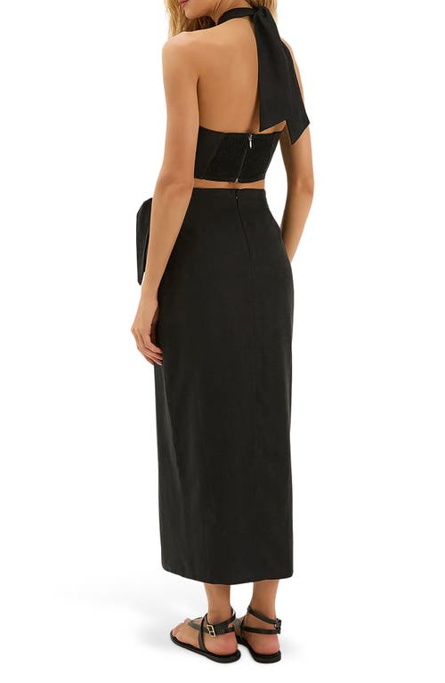 Vix Paula Hermanny Luna Linen Blend Cover-up Top In Black