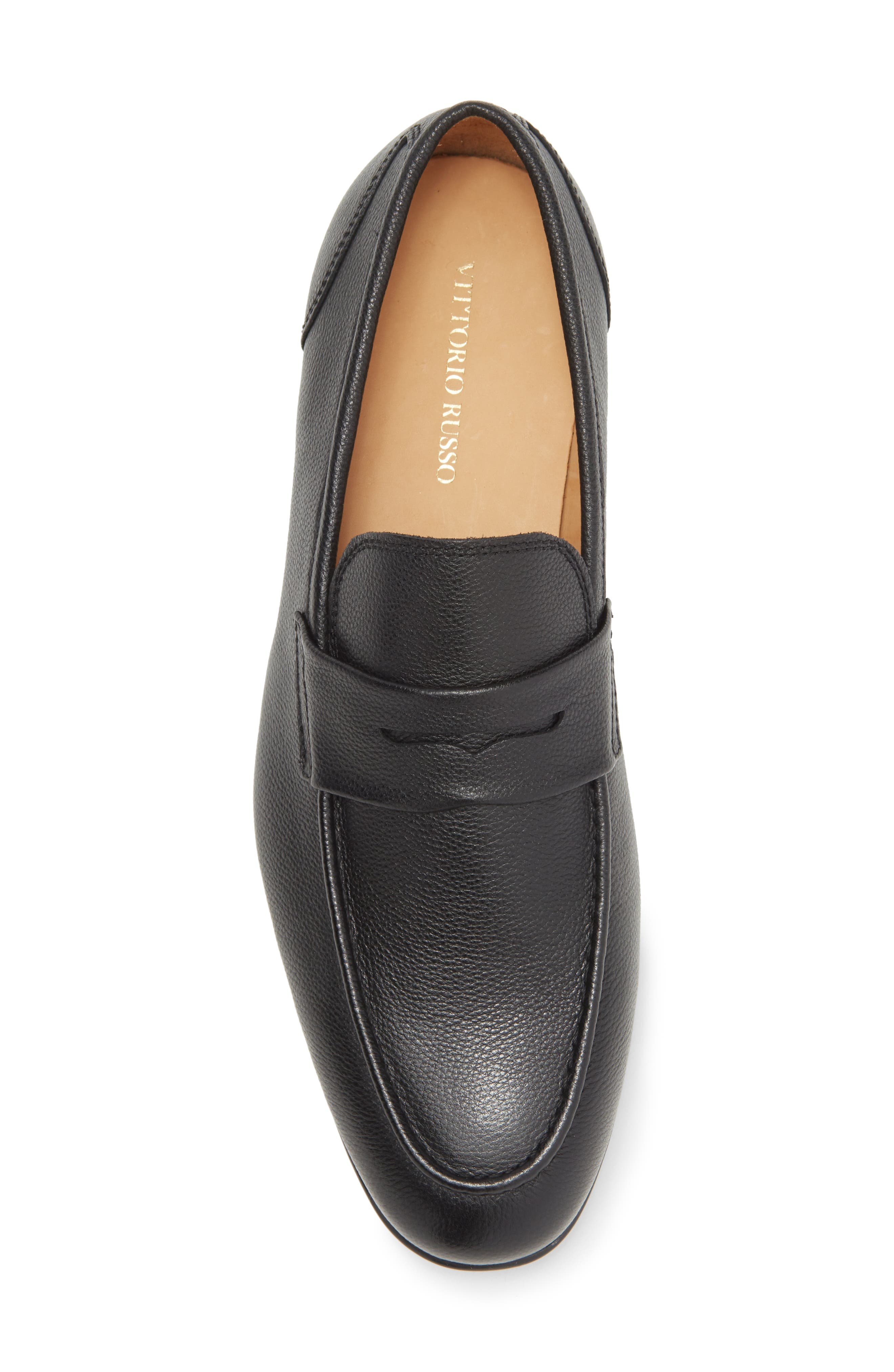 VITTORIO RUSSO Millar Penny Loafer, Alternate, color, Black Grain