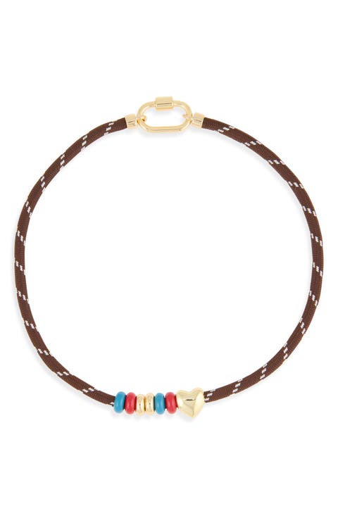 Heart Carabiner Hiker Cord Necklace