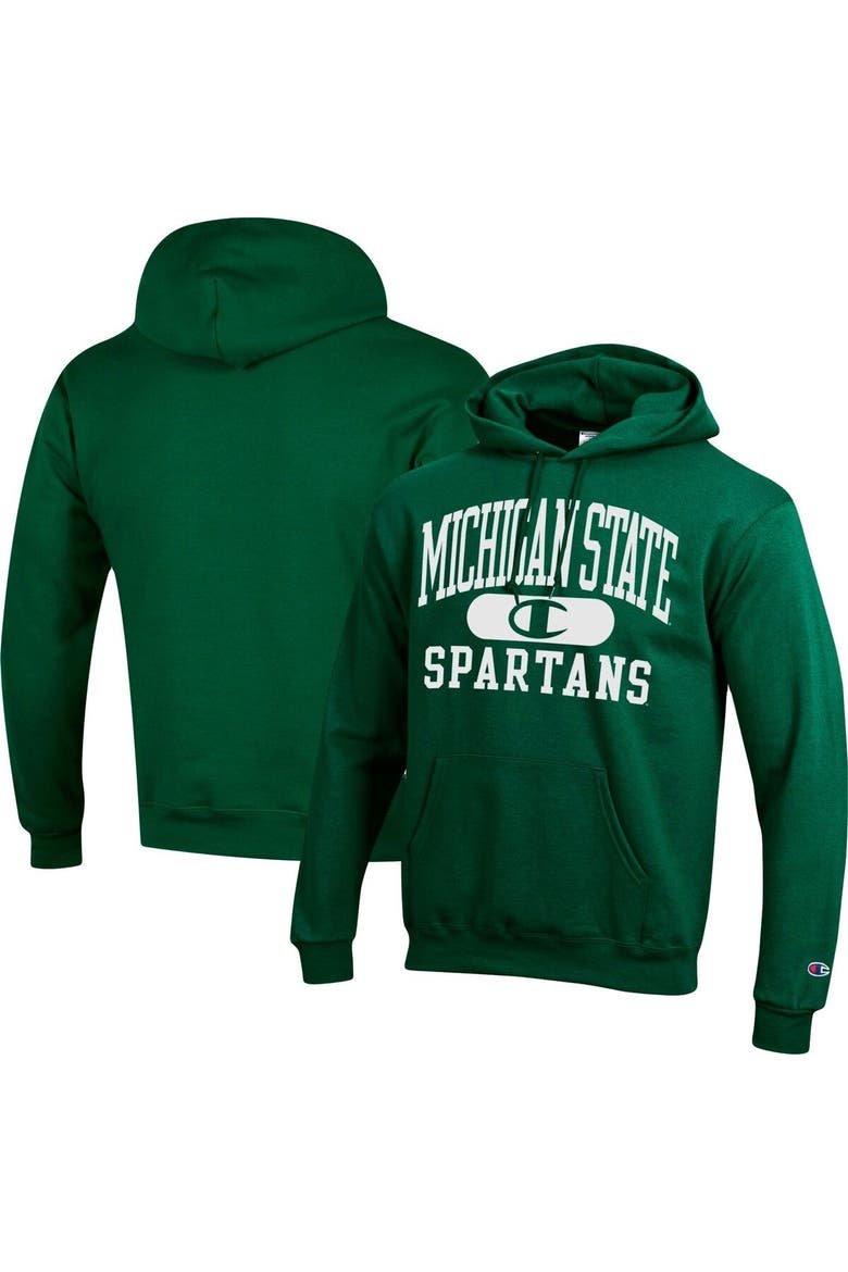 Men's Champion Green Michigan State Spartans Arch Pill Pullover Hoodie, Main, color, Green