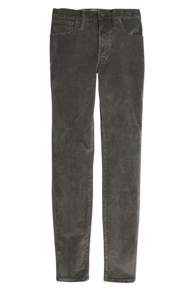 10-Inch High Waist Corduroy Skinny Jeans, Alternate, color, SMOKED GRAPHITE
