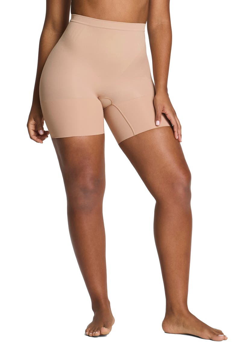 SPANXsculpt™ GoFigure Mid Thigh Shaper Shorts, Main, color, CHAI