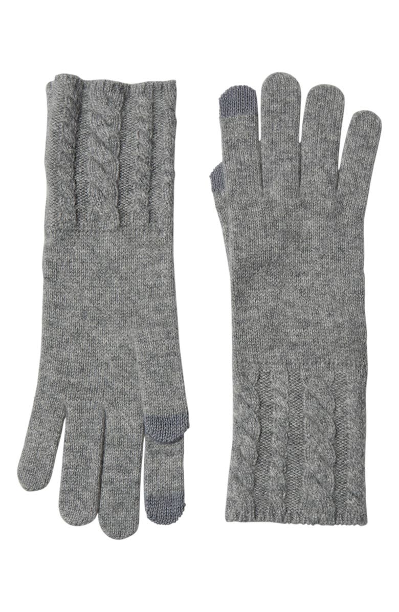 Bruno Magli Cashmere Knit Gloves, Main, color, Grey