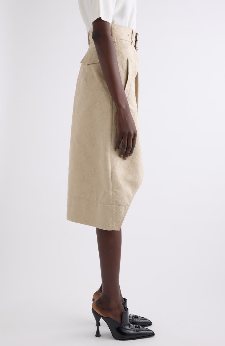 Givenchy Monogram 72 Cotton Twill Trench Skirt, Alternate, color, 