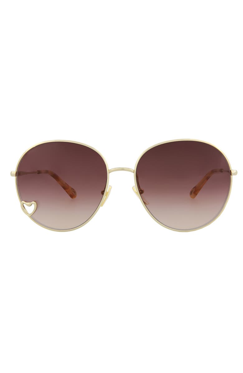 Chloé 61mm Round Sunglasses, Main, color, 