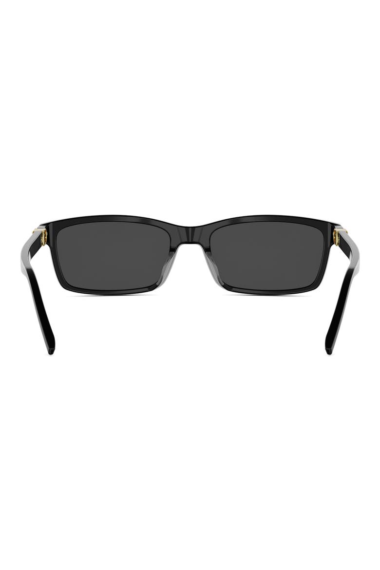 Petit CD S1I 54mm Rectangular Sunglasses, Alternate, color, SHINY BLACK / SMOKE