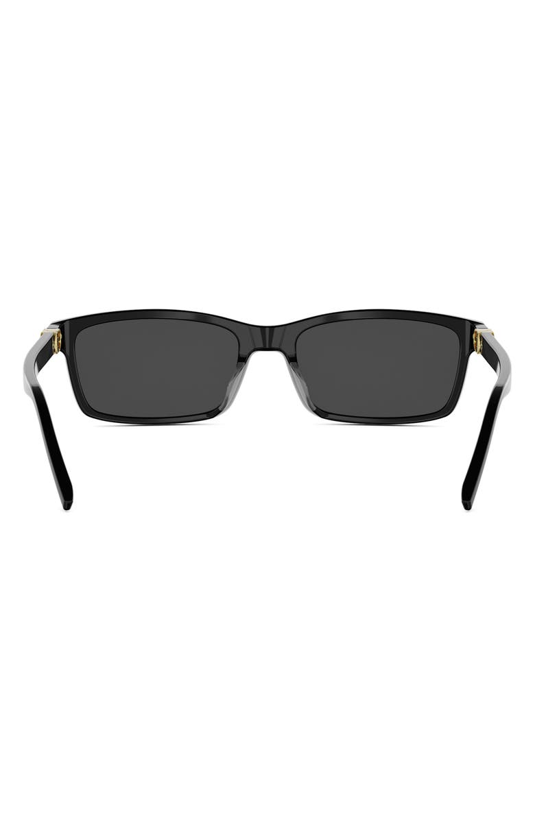 DIOR Petit CD S1I 54mm Rectangular Sunglasses, Alternate, color, Shiny Black / Smoke