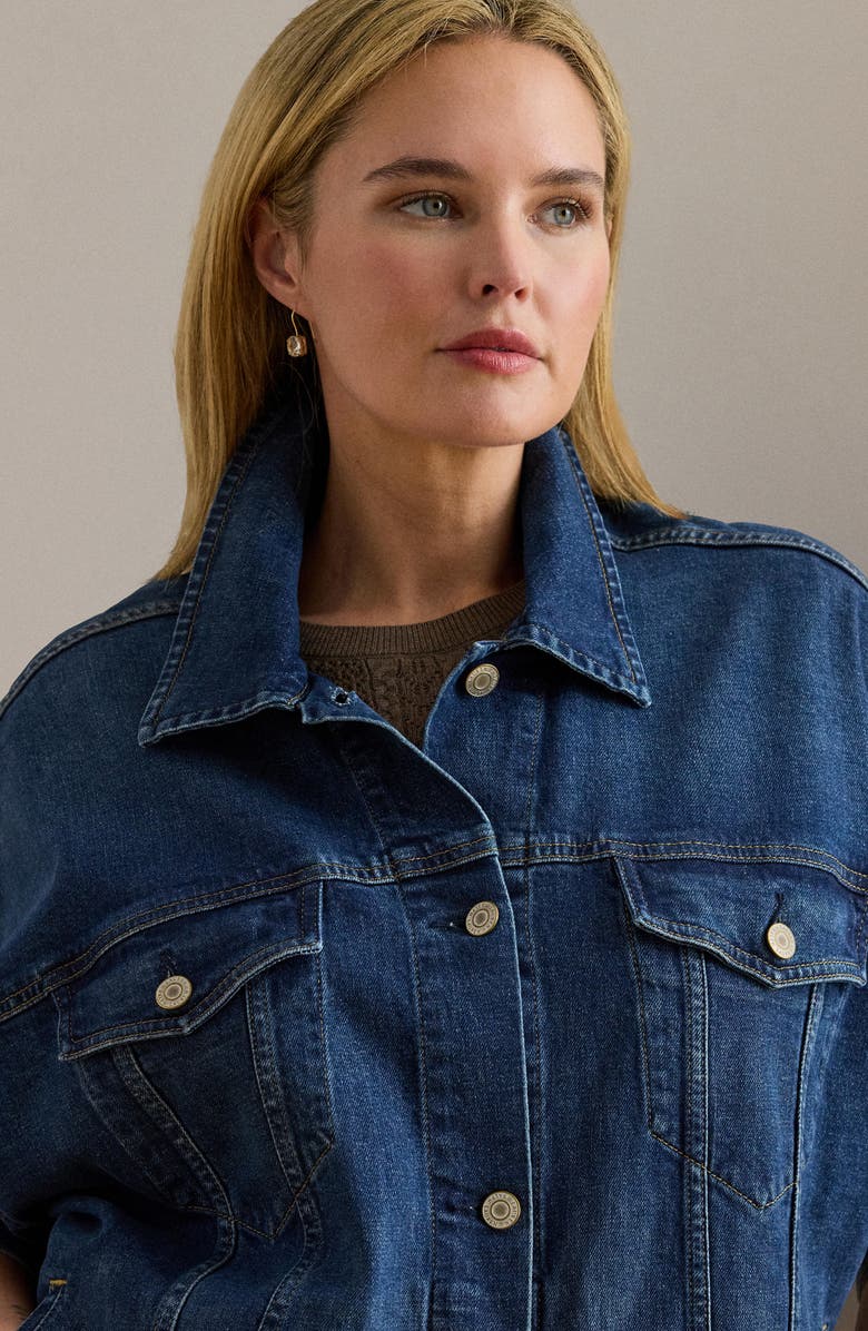 Lauren Ralph Lauren Macmey Denim Trucker Jacket, Alternate, color, Atecco Wash