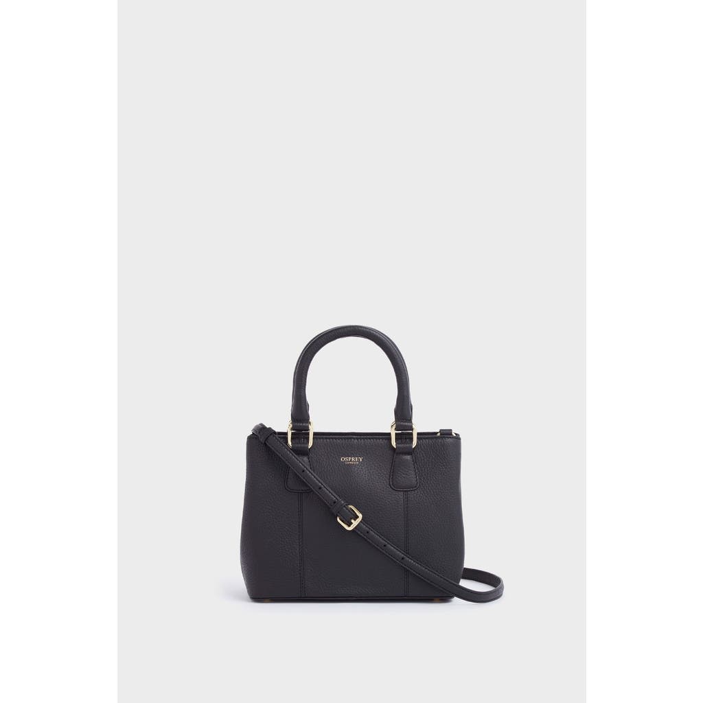 Osprey London The Mini Adaline Leather Grab Bag In Black