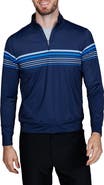 TailorByrd Engineered Stripe Performance Quarter-Zip Polo